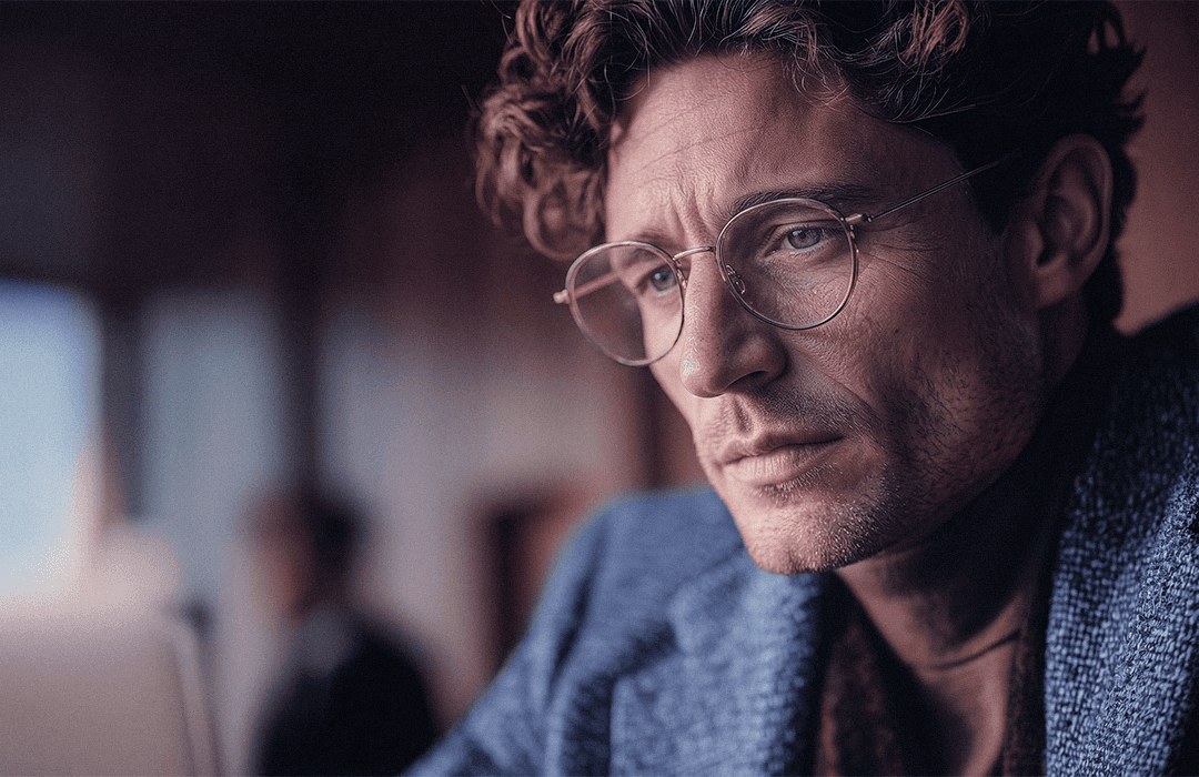 Profissional de legal design sorrindo ao ar livre.