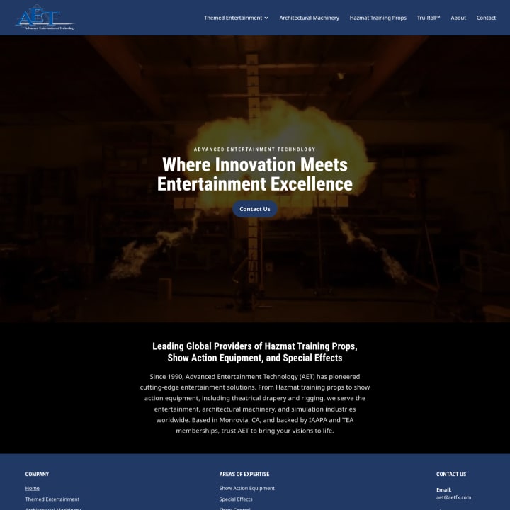 Web design for AET by Stauber Creative Co in Bend