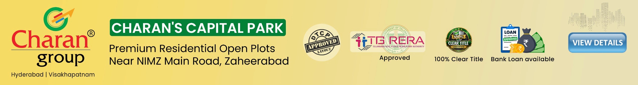 Charan's Capital Park - Residential Open Plots project blog banner by Charan Group