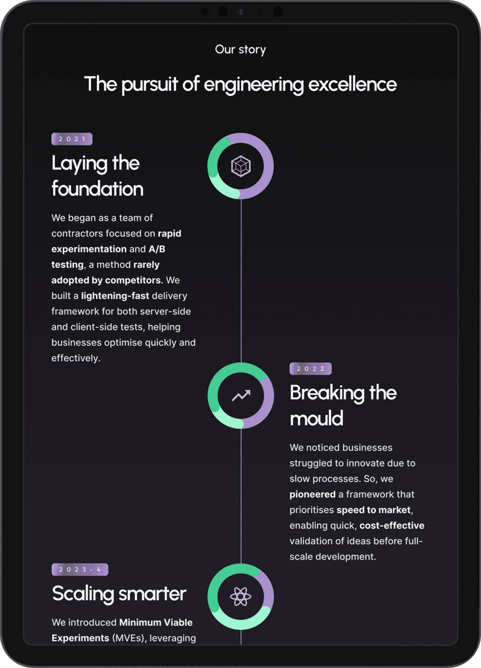 'Our story' process design