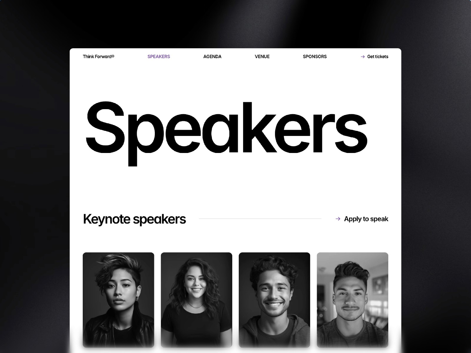 ThinkForward — 极简动效活动会议网站设计灵感