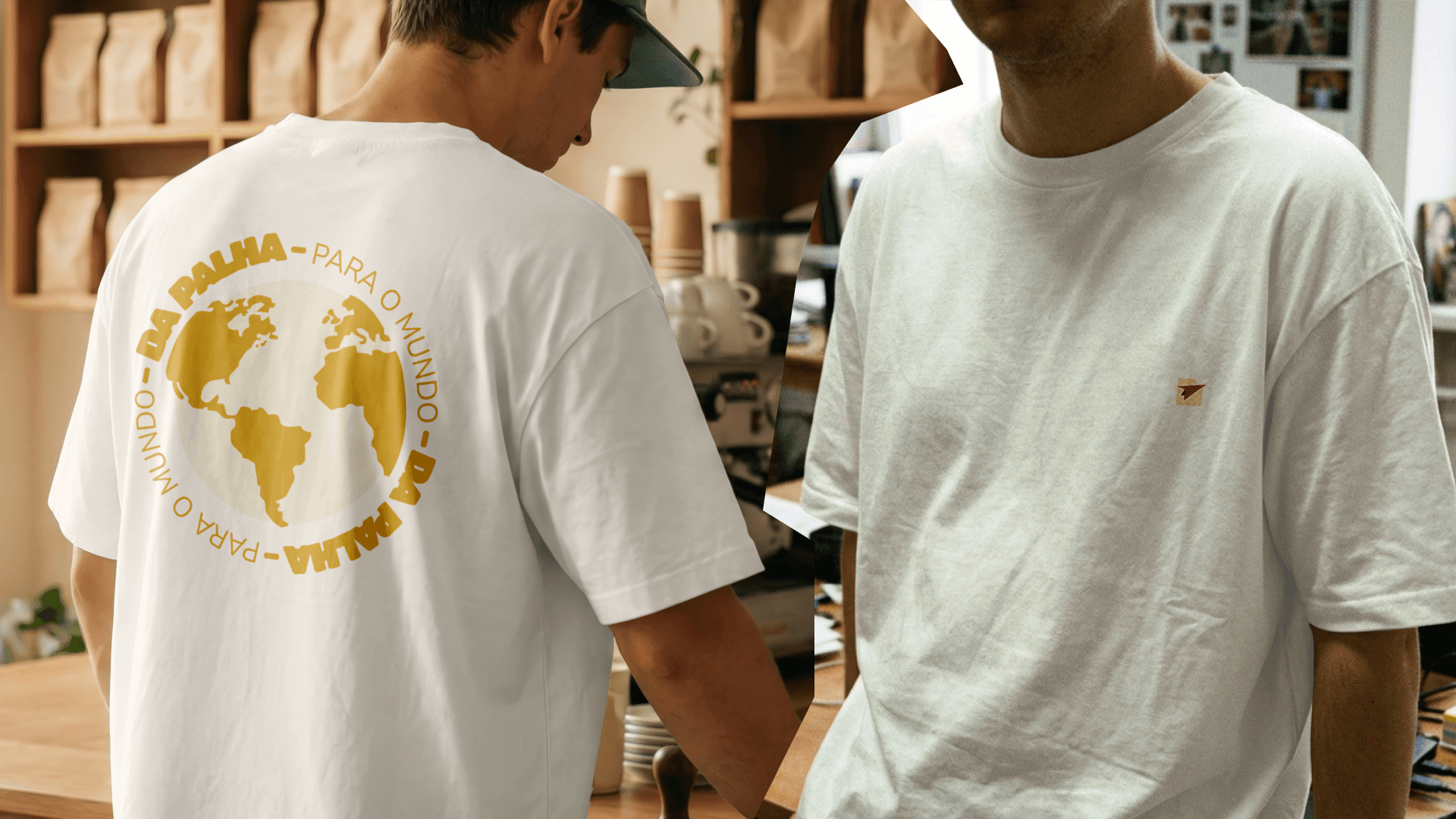 Embalagem personalizada da Da Palha Para o Mundo, projeto de branding da Lavoro Brand.