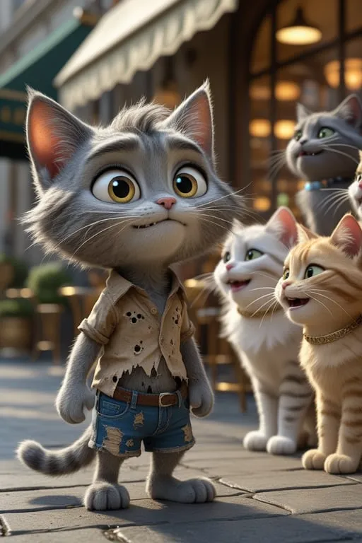 Animatie van katten gemaakt door Leonardo AI
