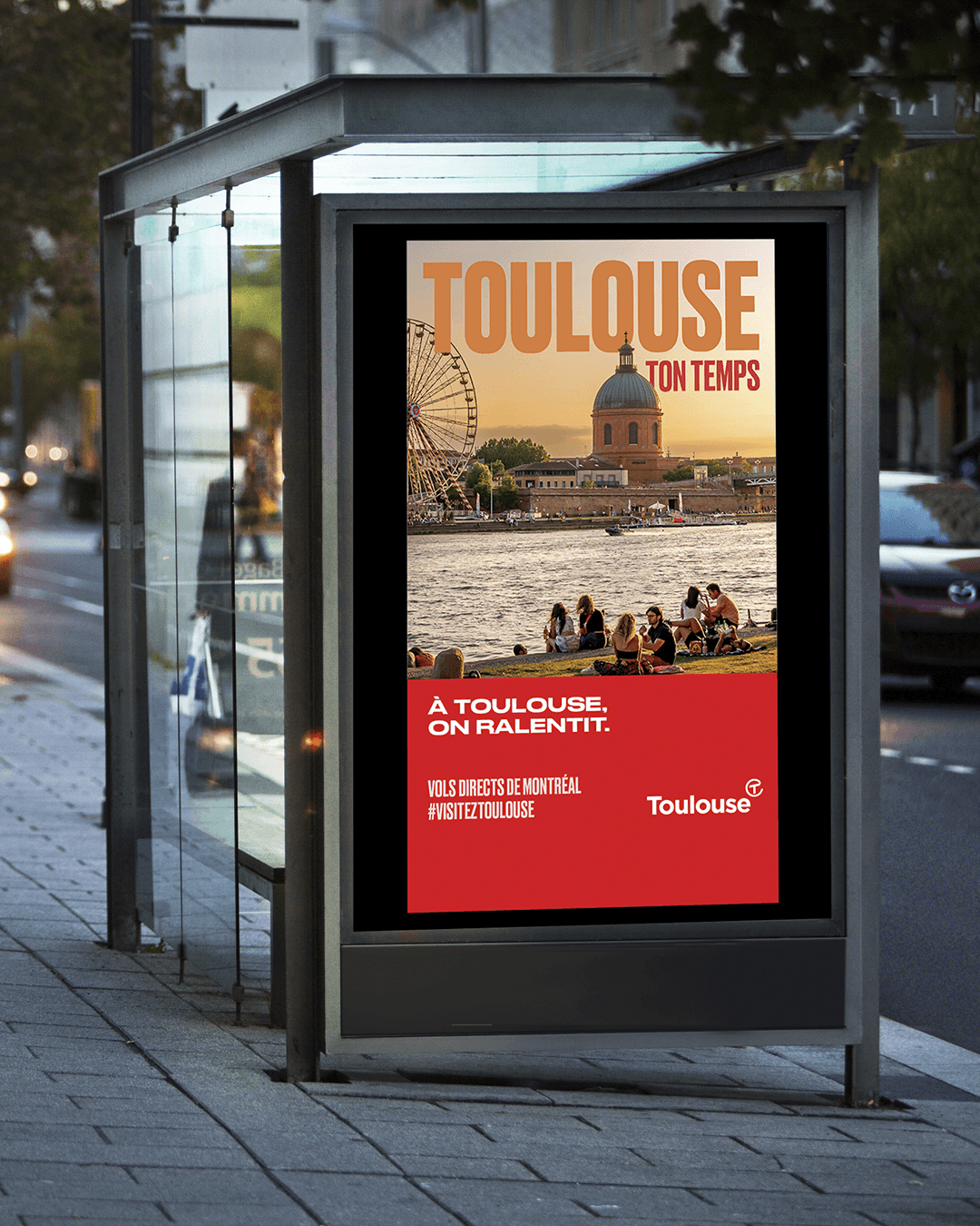 Streetside billboard with flyposters of the Batch.Works brand and illustrations