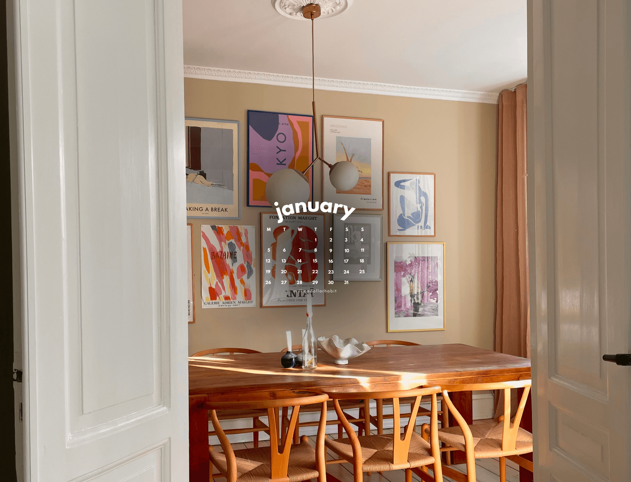 December 2025 wallpapers on desktop, iPad and phone, coordinating minimal tech