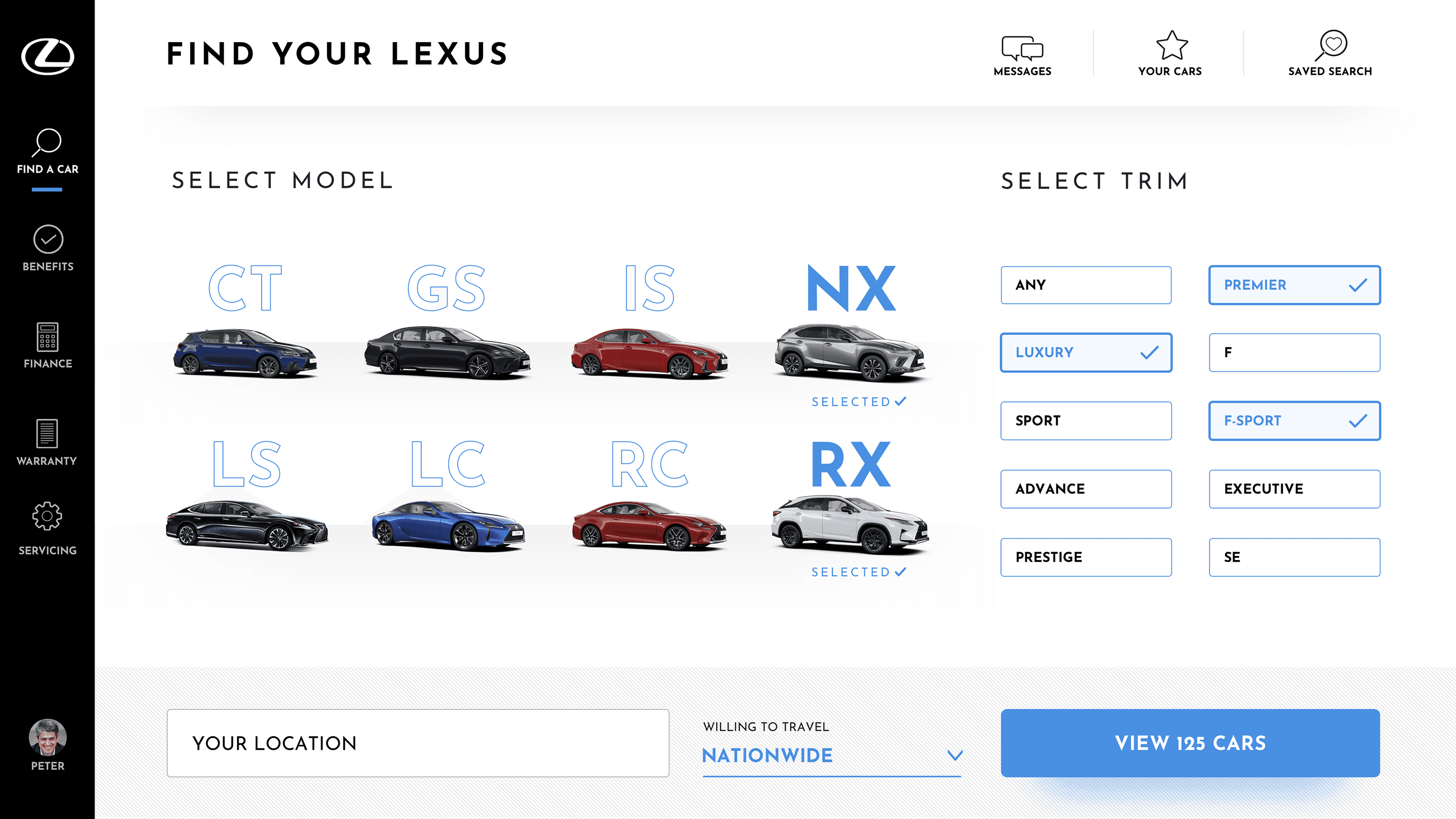Search design (Knows Lexus brand)