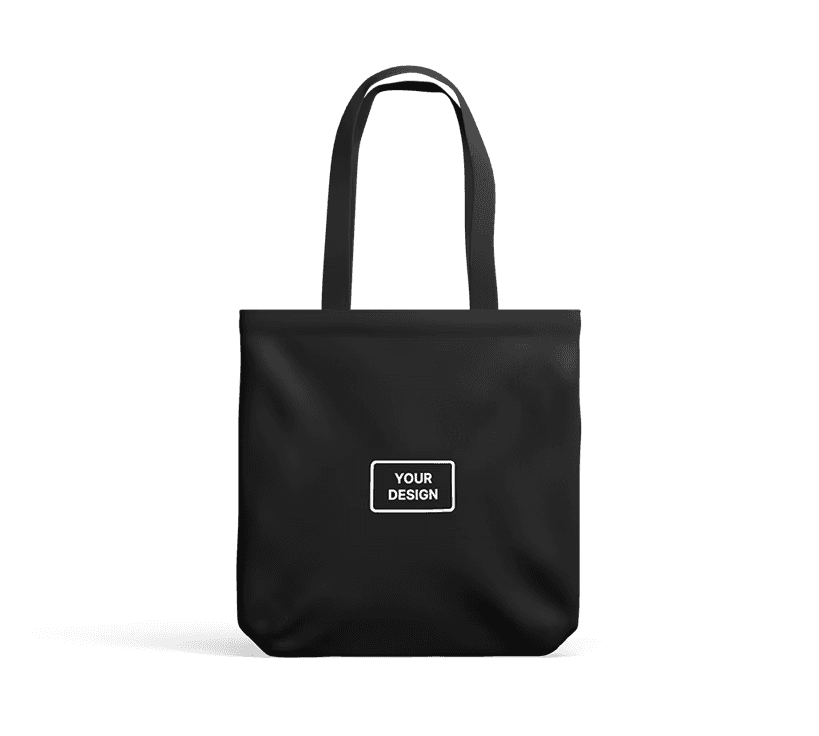 Black customizeable tote bag