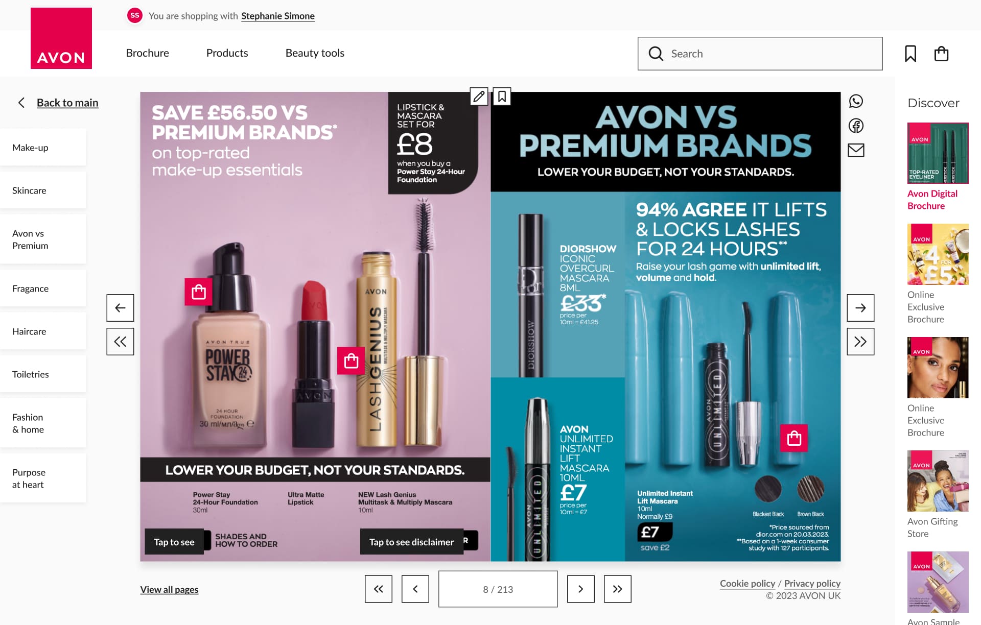 Avon Brochure Cover images