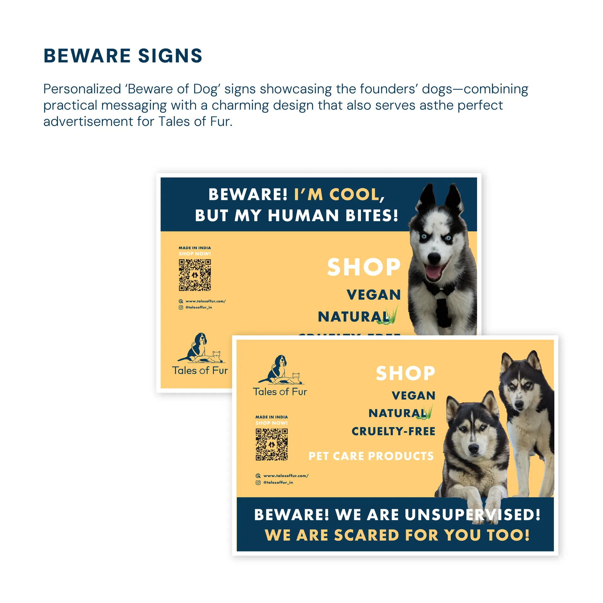 Beware signs for Tales of Fur