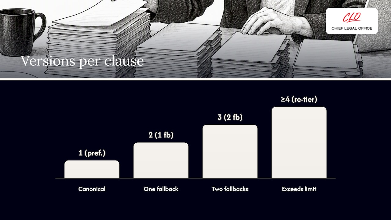Which clauses to build first and how many versions you need — overview diagram