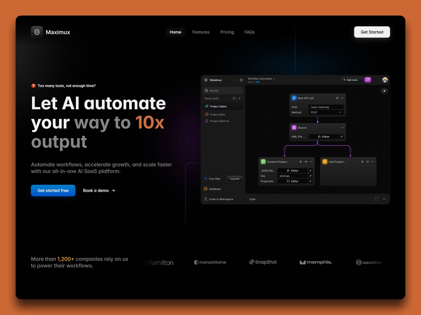 Maximux — 现代动效 AI 产品官网设计灵感