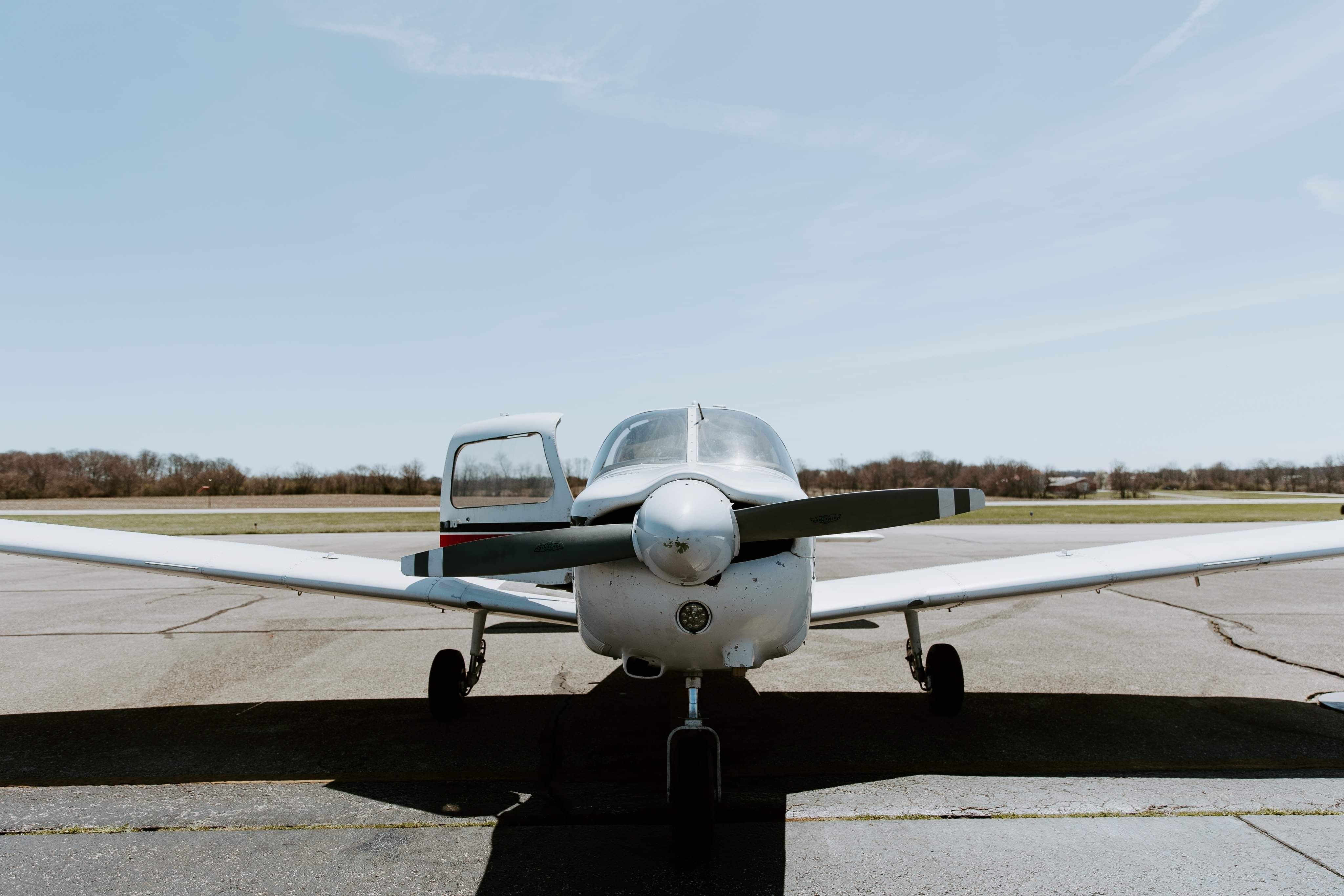 front-view-of-a-small-private-aircraft-parked-on-an-airport-tarmac-under-a-clear - leah-newhouse (pexels)