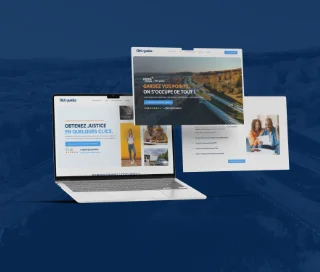 laptop ouvert avec plusieurs fenêtres ouvertes du site click n justice