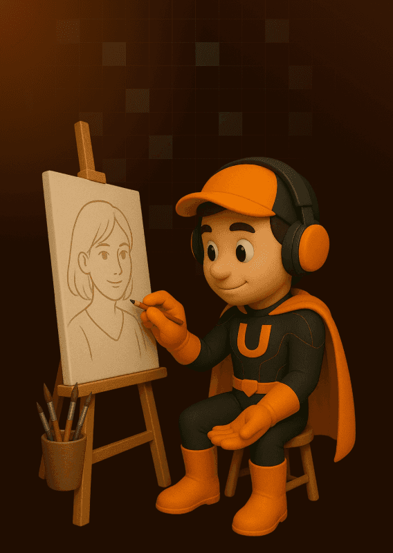 Upsldie Mascot drawing Persona