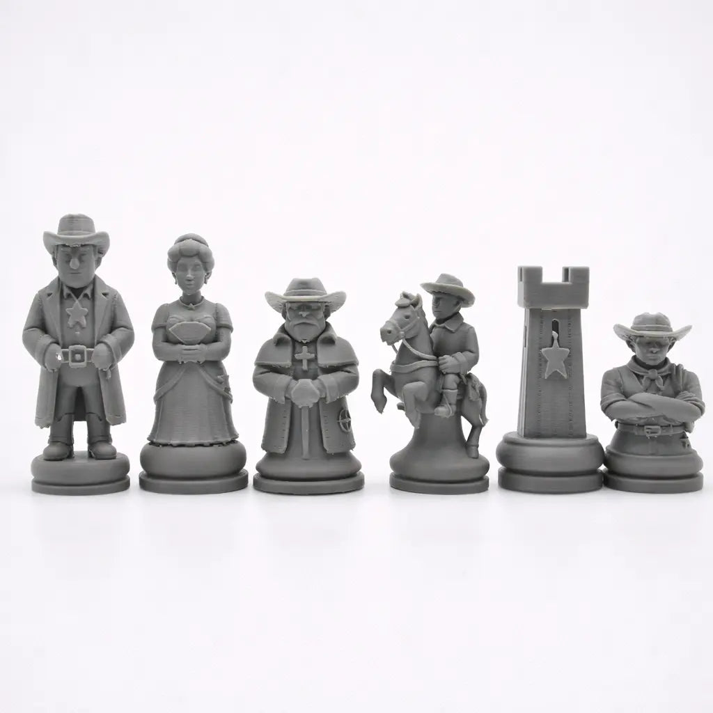 Kovboy Temalı Satranç Taşları