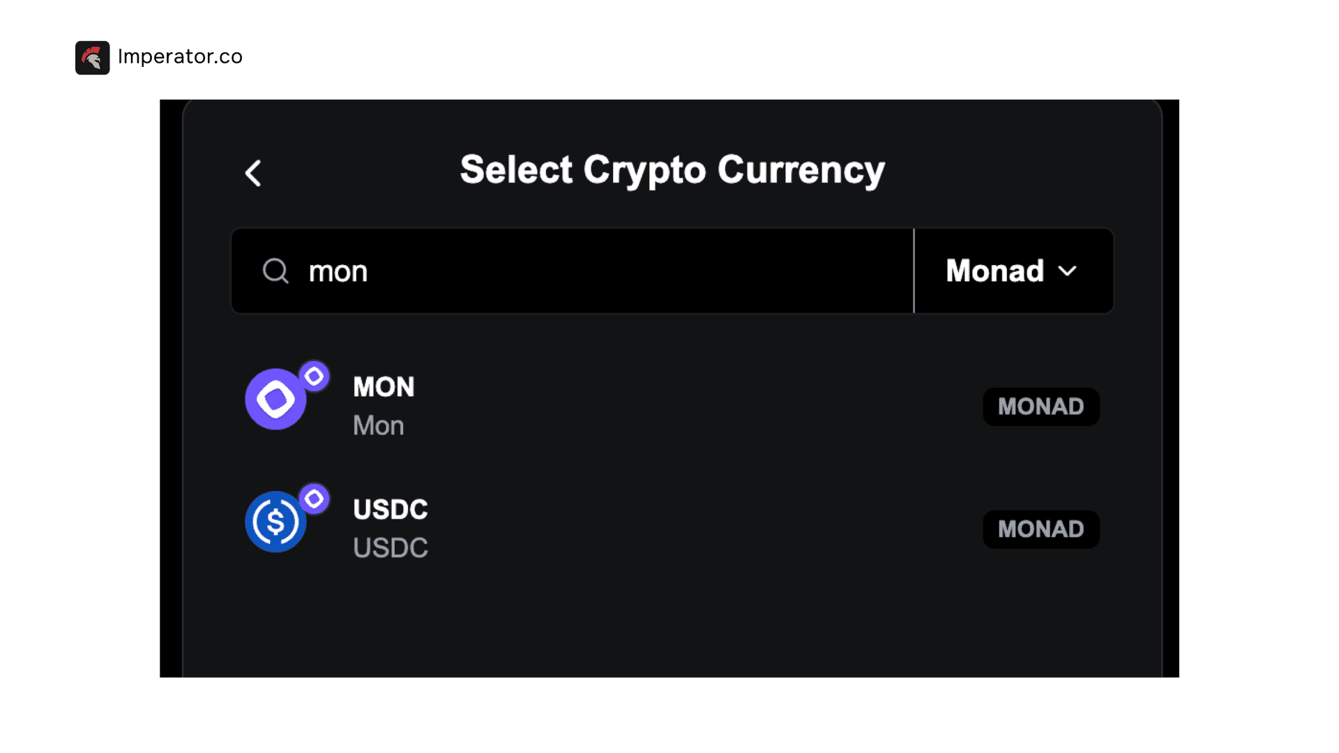 Adding MON blockchain To Wallet