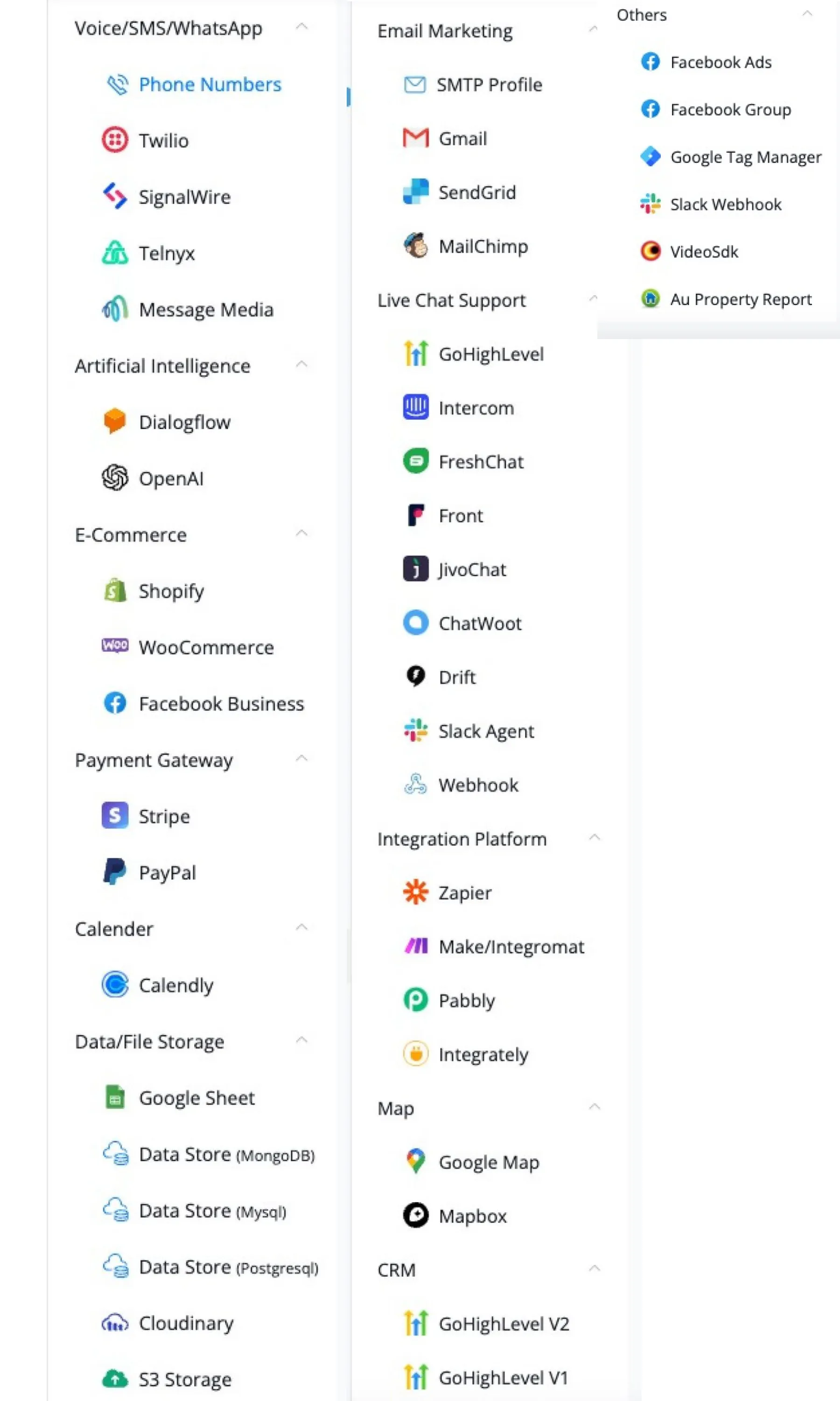 UChat native integrations