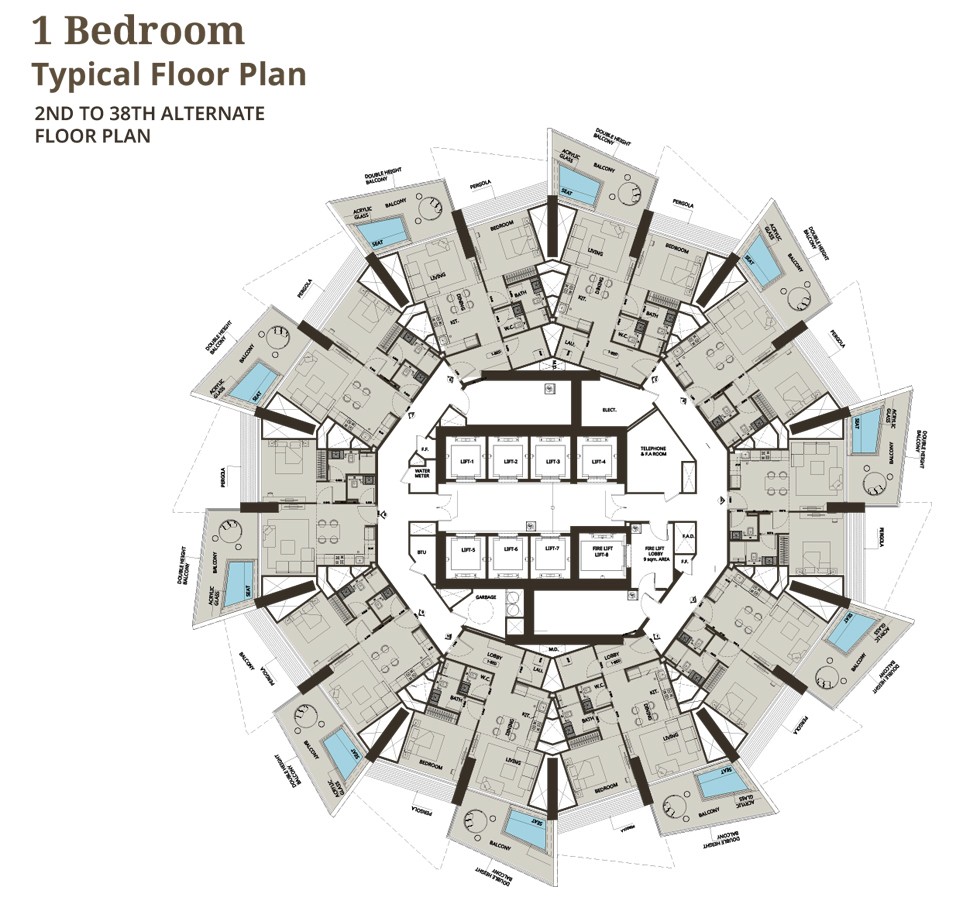 Binghatti Grove at JVC 1 Bedroom