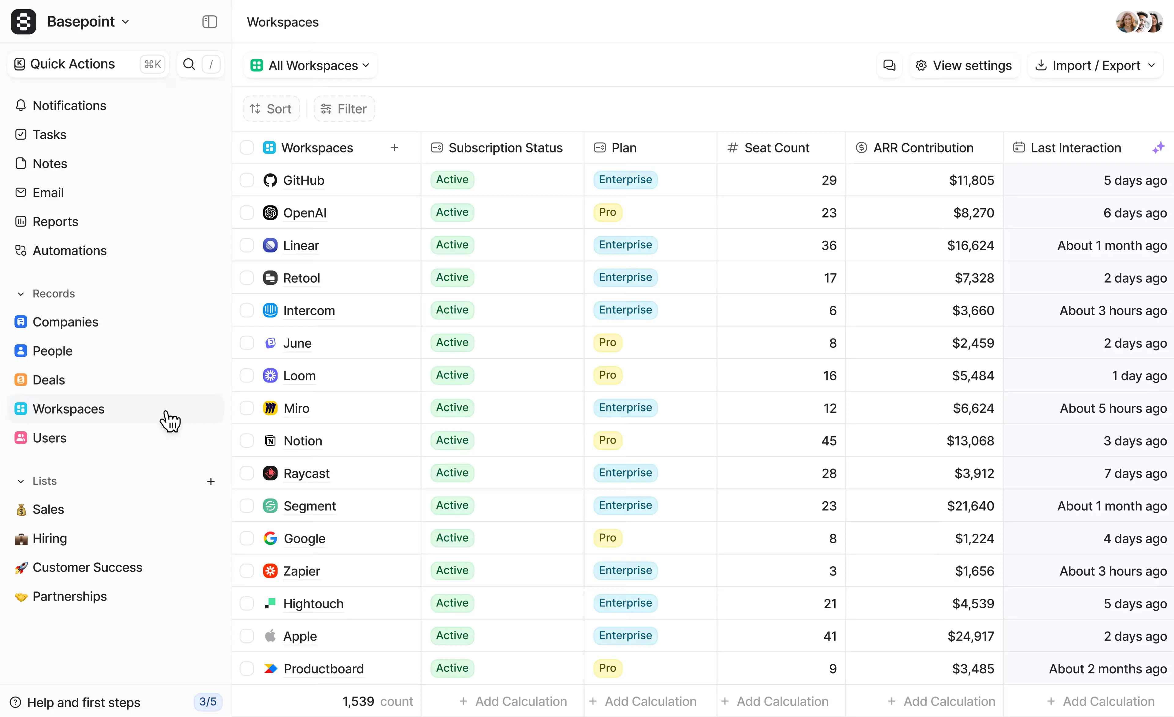 Attio Product View