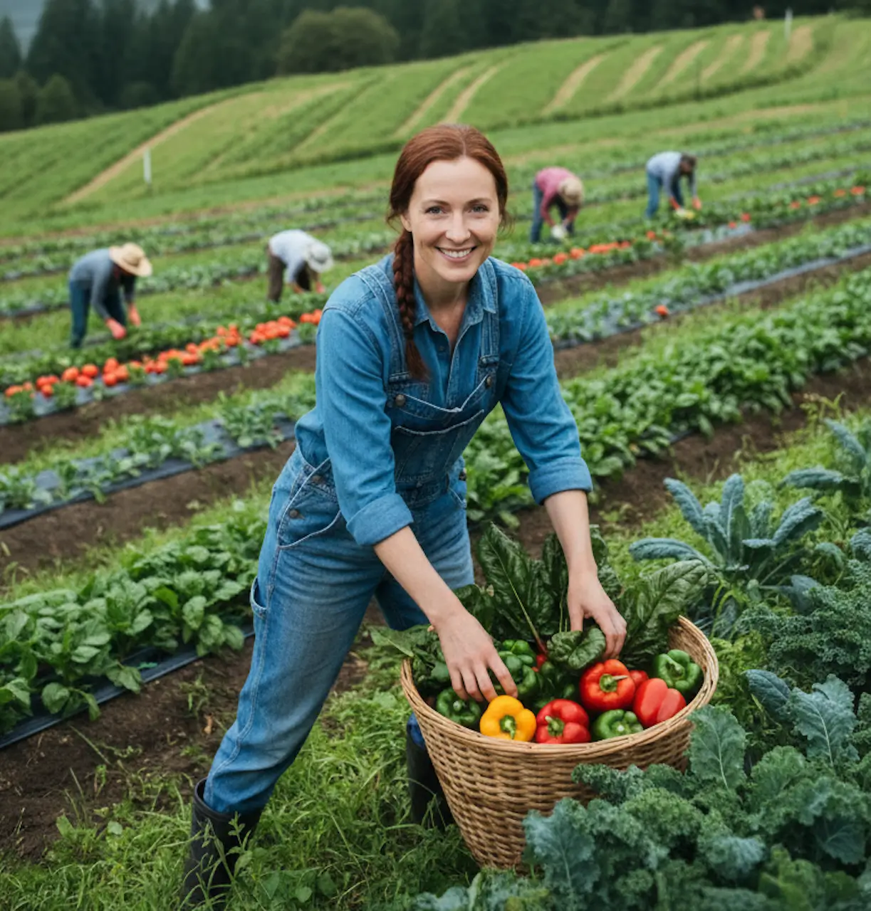 An image of a woman on a farm-to-table marketplace co-op