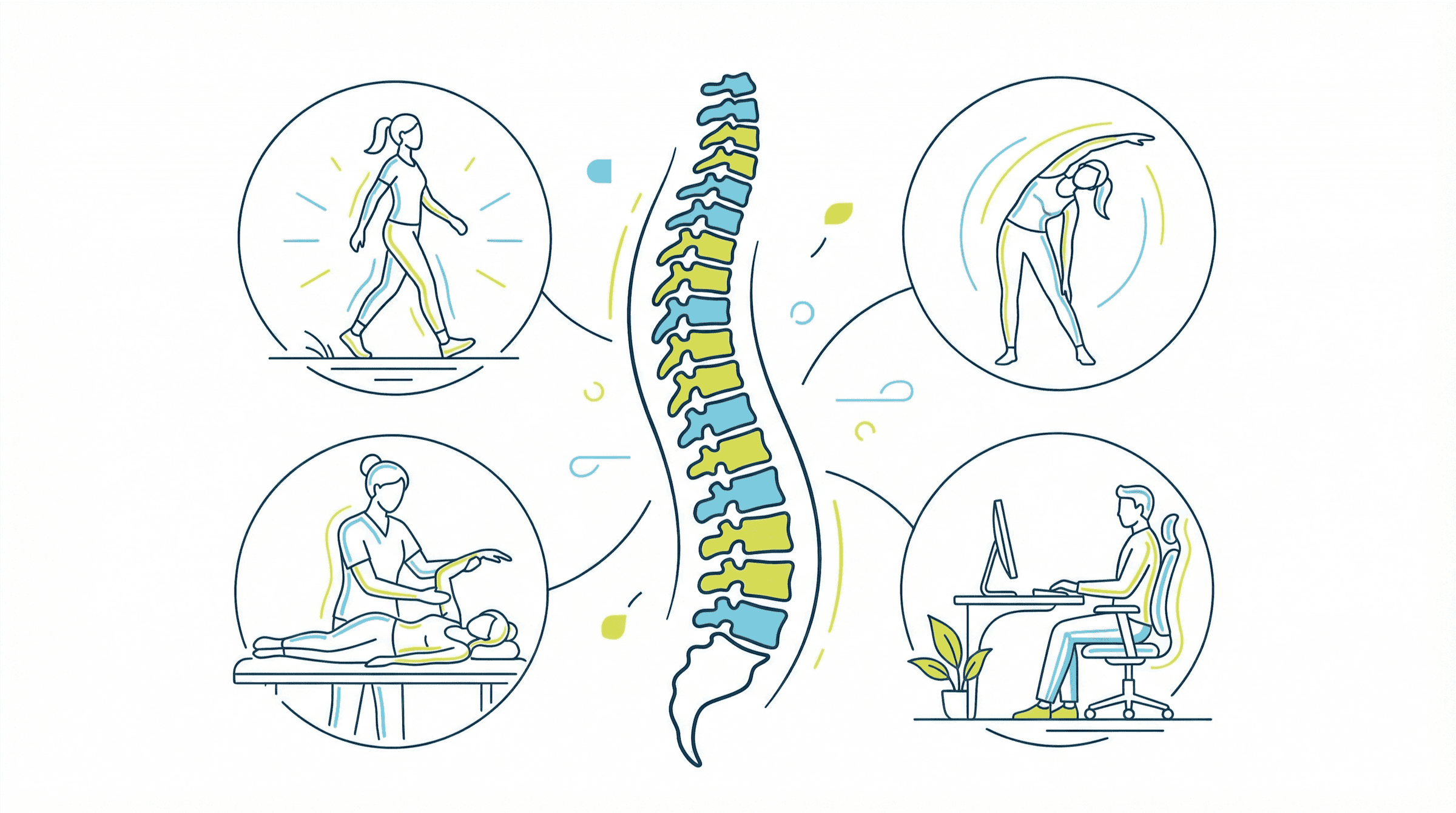Hero Bild mit einer illustrierten Wirbelsäule