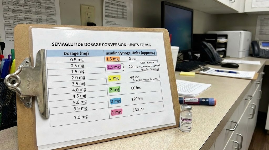 Conversion chart semaglutide dosage in units