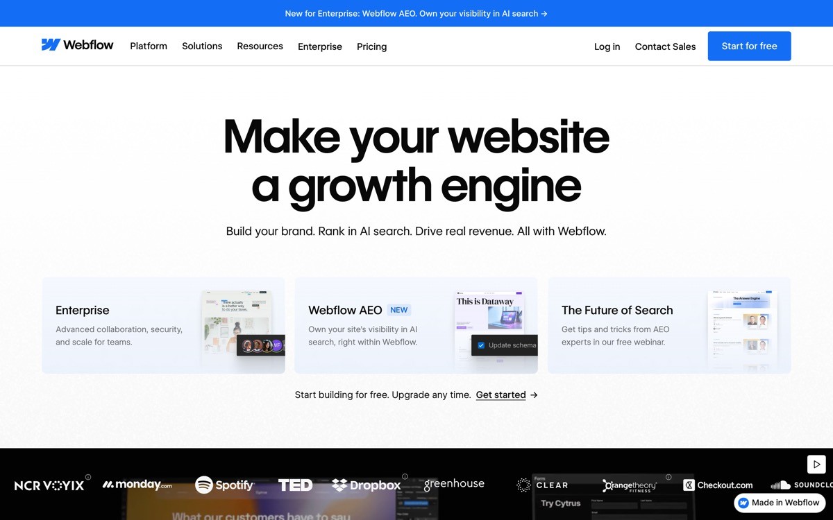 AI Landing Page Generator with Webflow AI