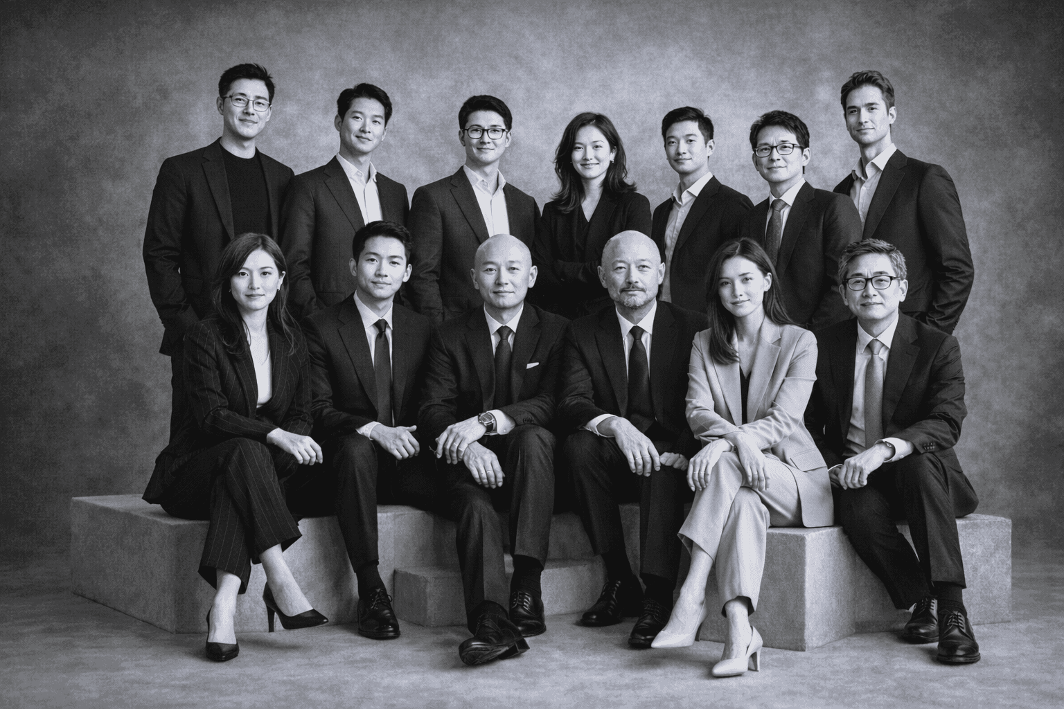 Three people in conversation with warm lighting, including a person wearing a hat and another person wrapped in what appears to be a textured shawl or sweater.