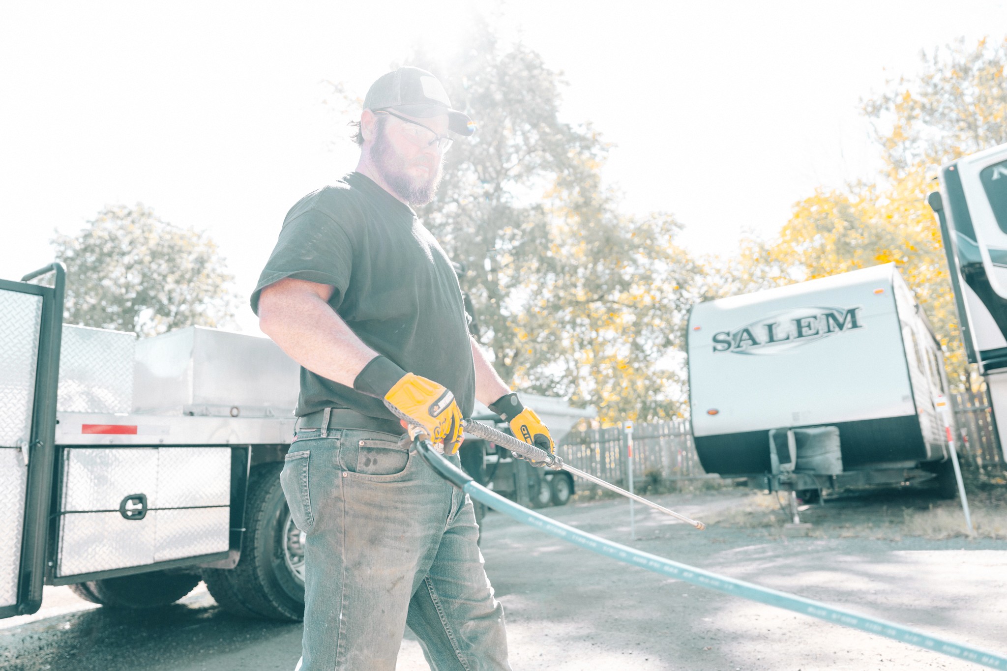 Truck parked in front of Warehouse