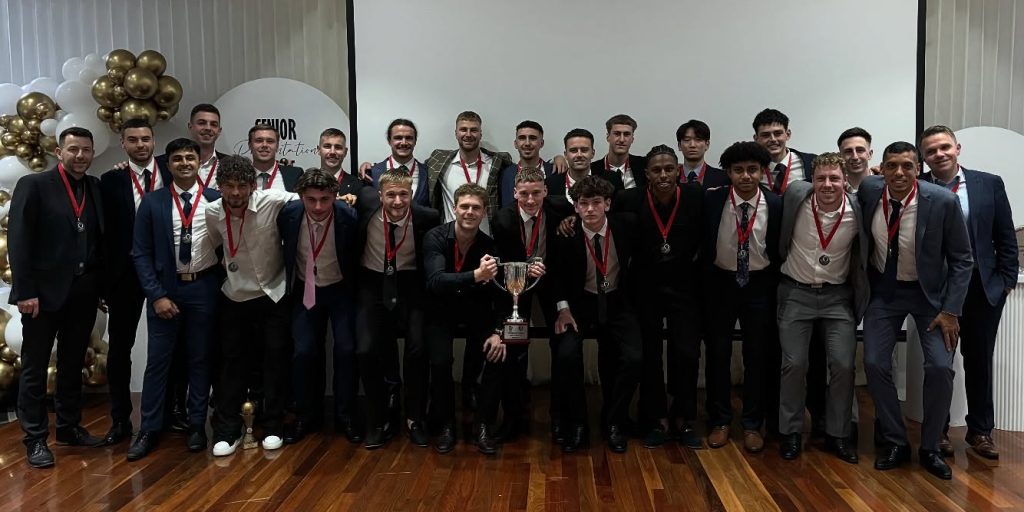 North Geelong Warriors senior team at 2025 presentation night awards event