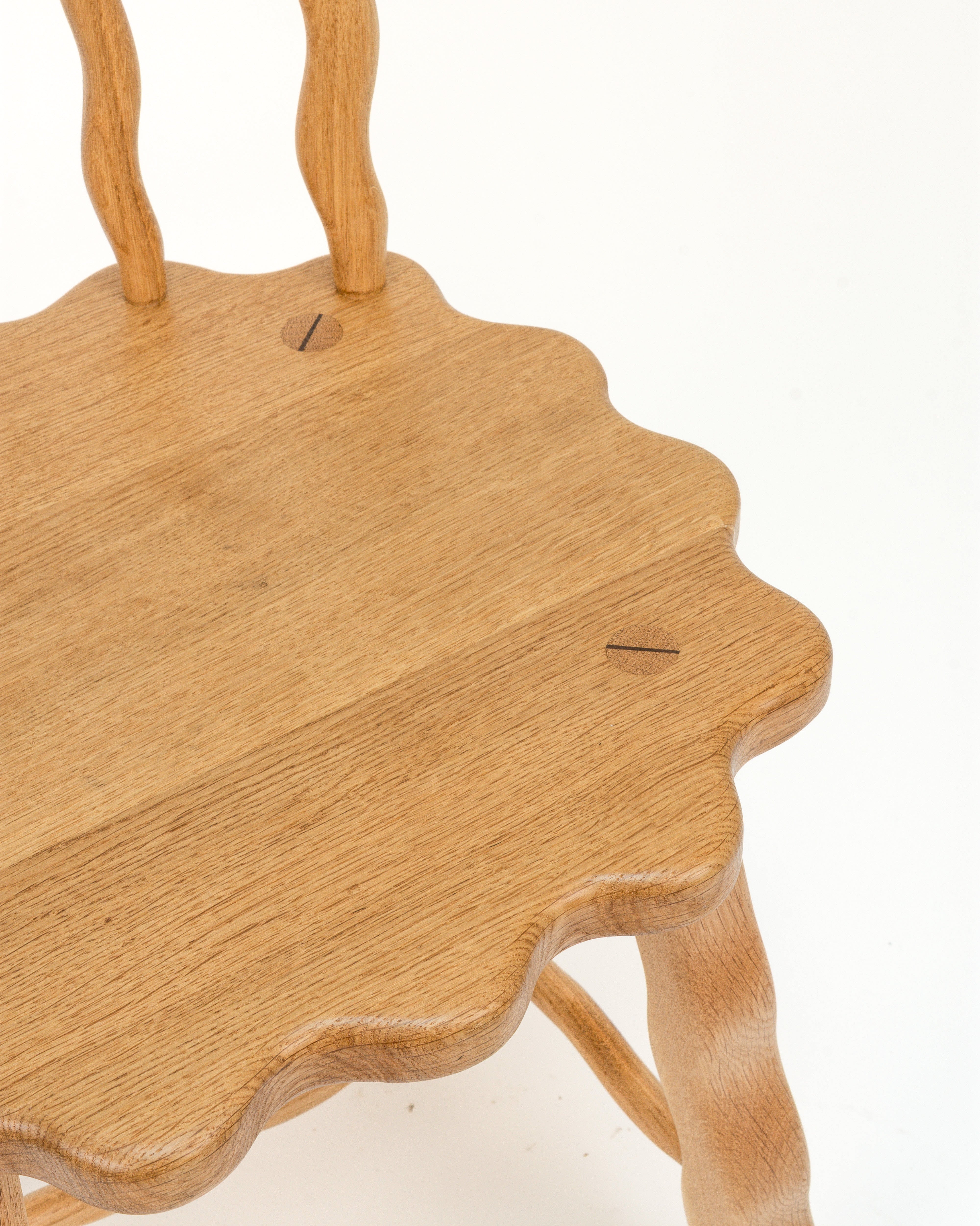 Oak Windsor Dining Chair seat on white background