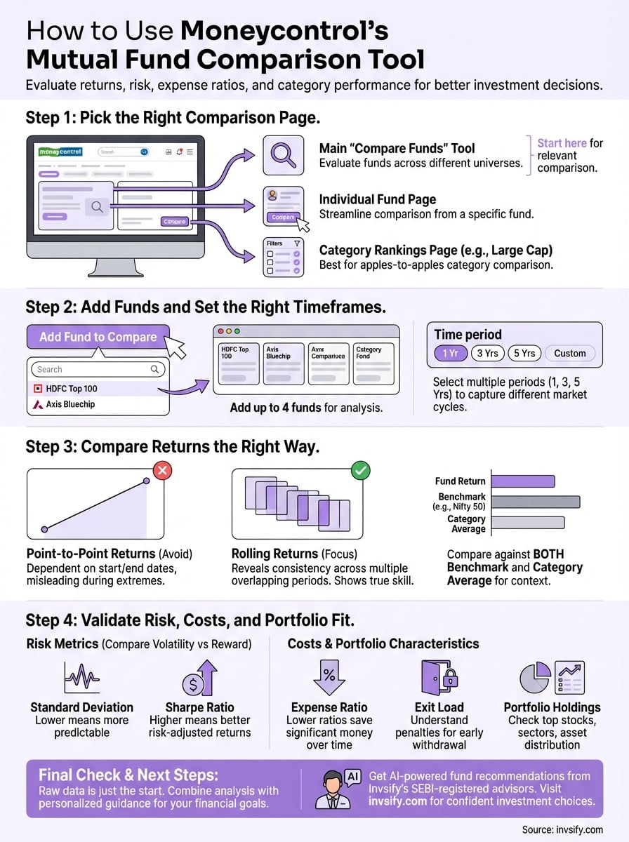 moneycontrol mutual fund comparison infographic