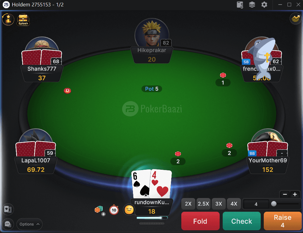 PokerBaazi competitor table