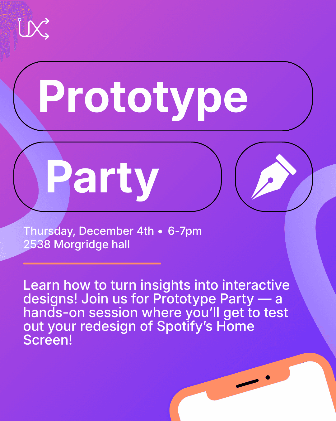 Prototype Party Workshop Infographic 12/4 6pm 2538 Morgridge Hall