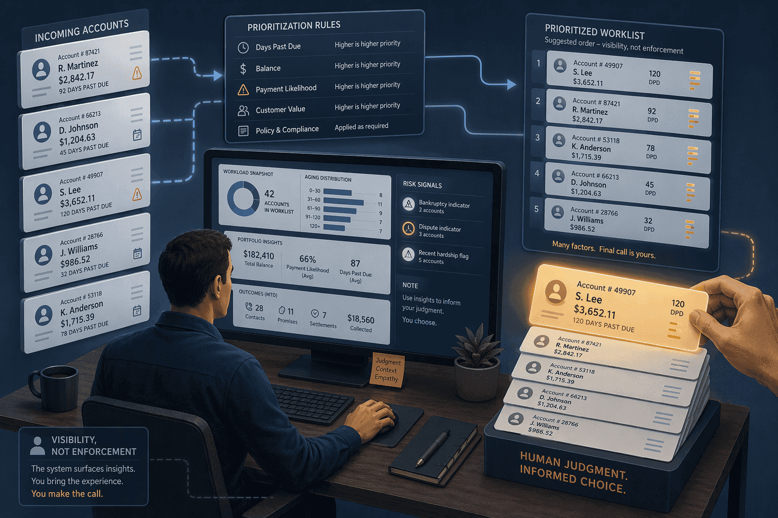 Illustration for Legacy Collection Software: Better Tracking, Same Prioritization Bottlenecks