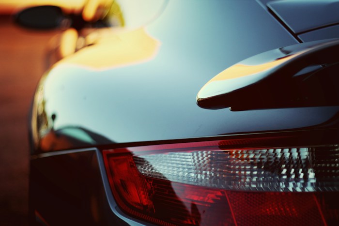 Close-up of a polished taillight
