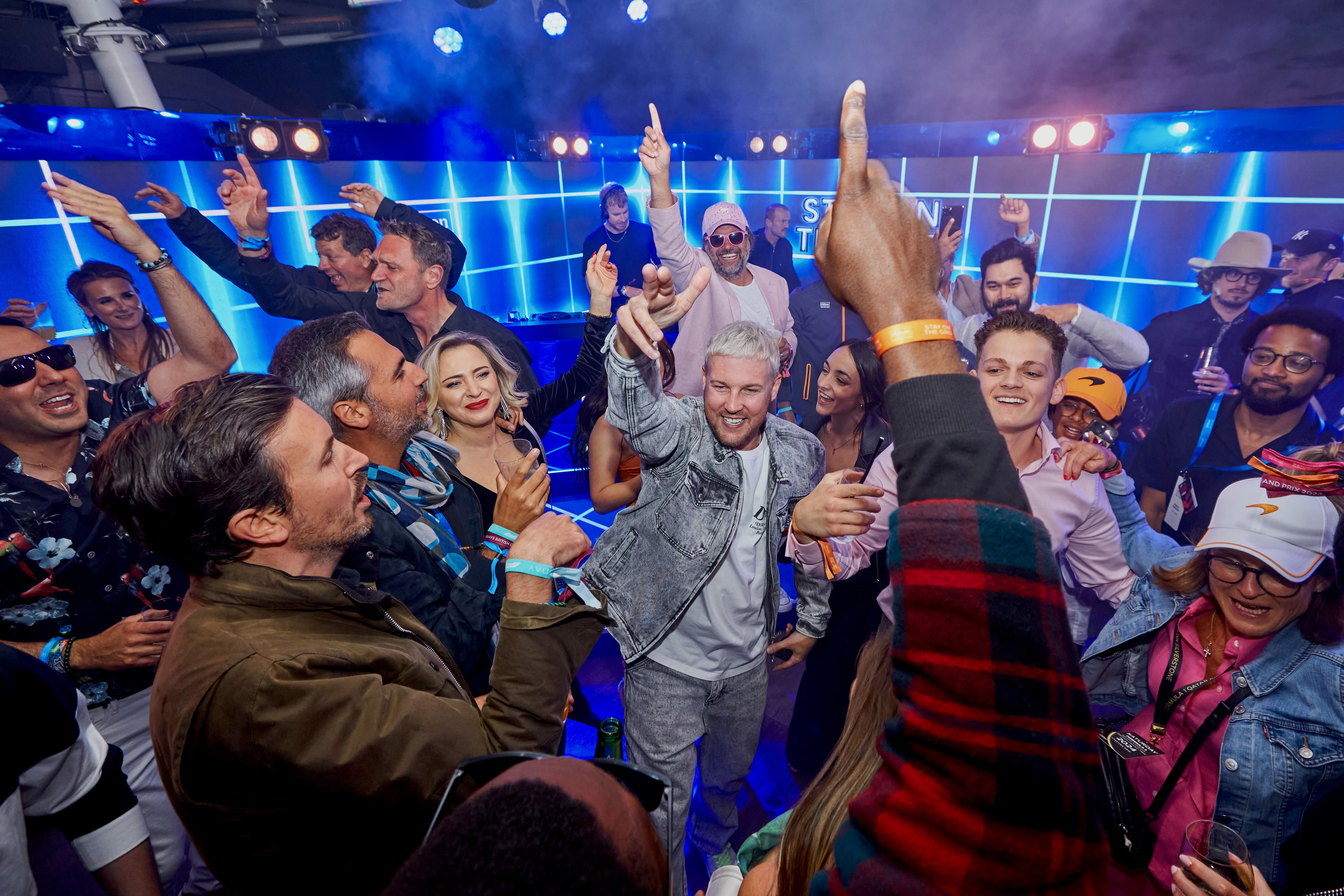 Guests dancing at Hilton for the stay party at British Grand Prix Silverstone -  event photographer, Paul Severn.