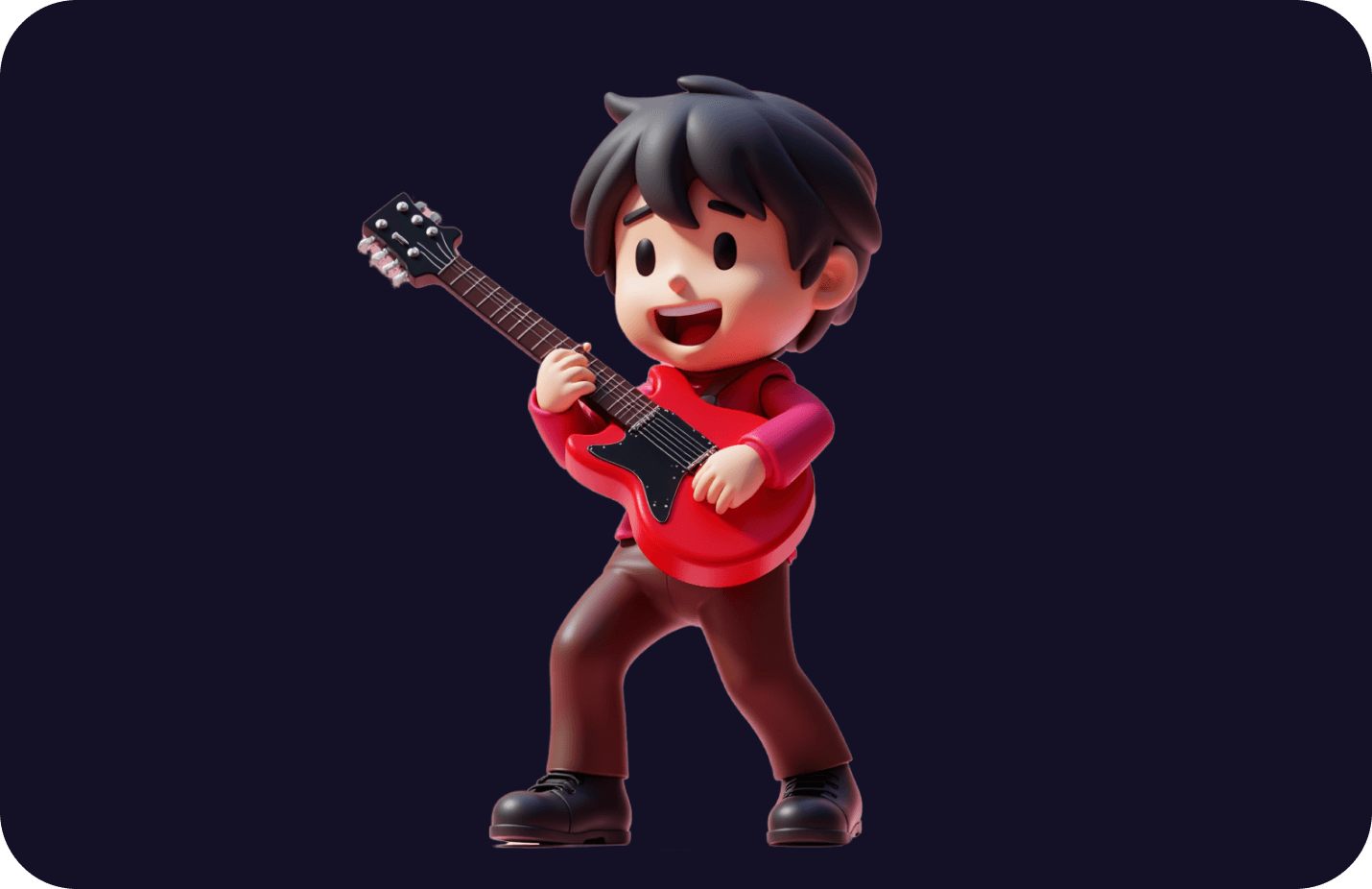 3d icon of rockstar holding a guitar generated by oven ai free