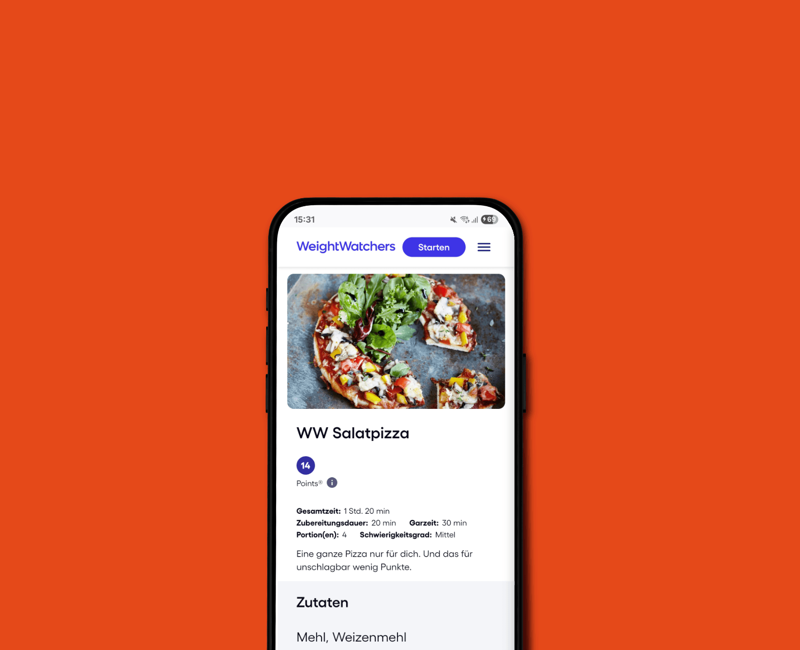 Iphone WW Recipe Preview
