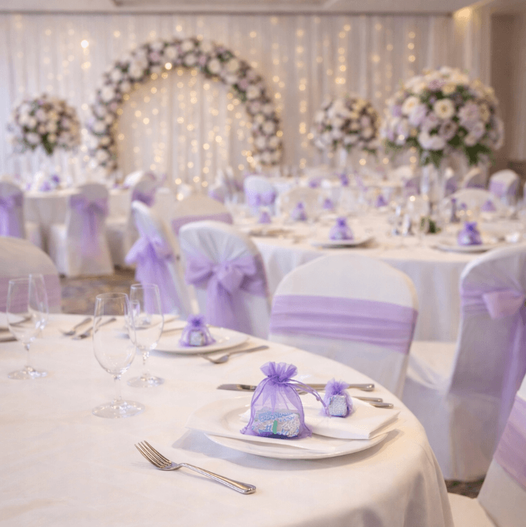 woreczki z organzy fioletowe