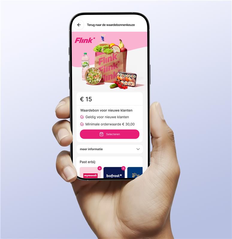 Smartphone met Sovendus product scherm