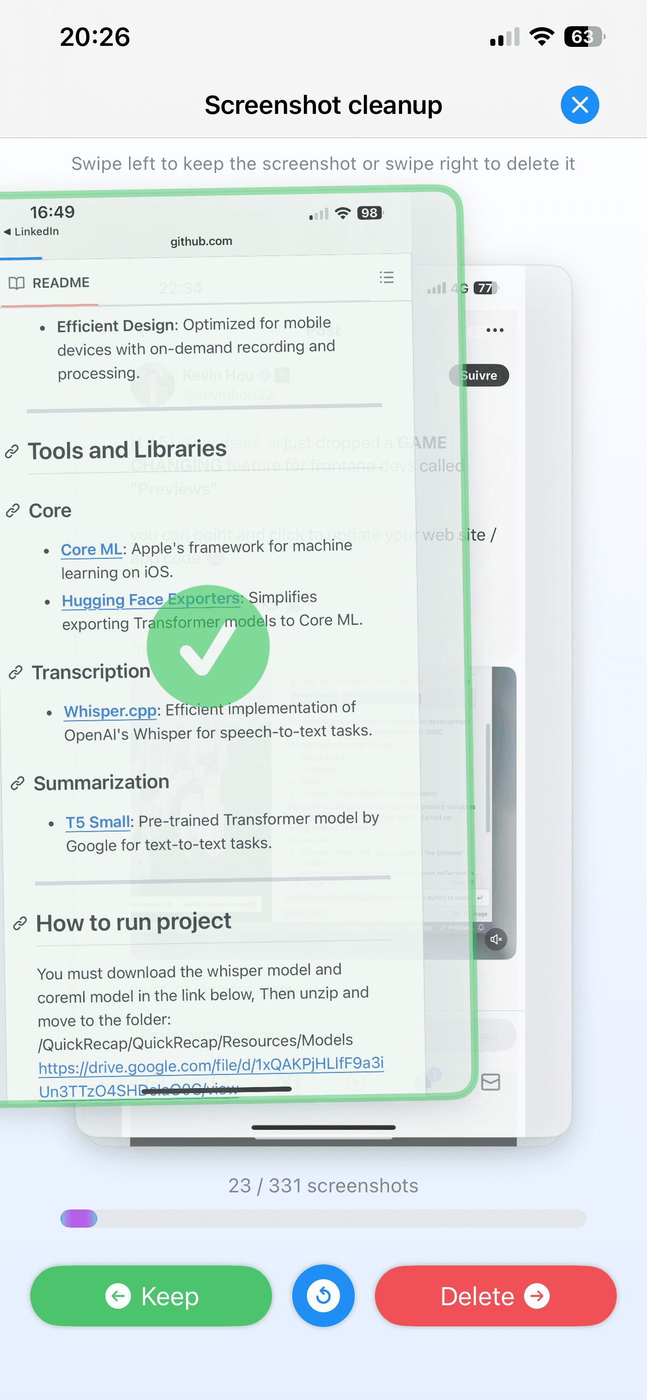 Screenshot de l'application