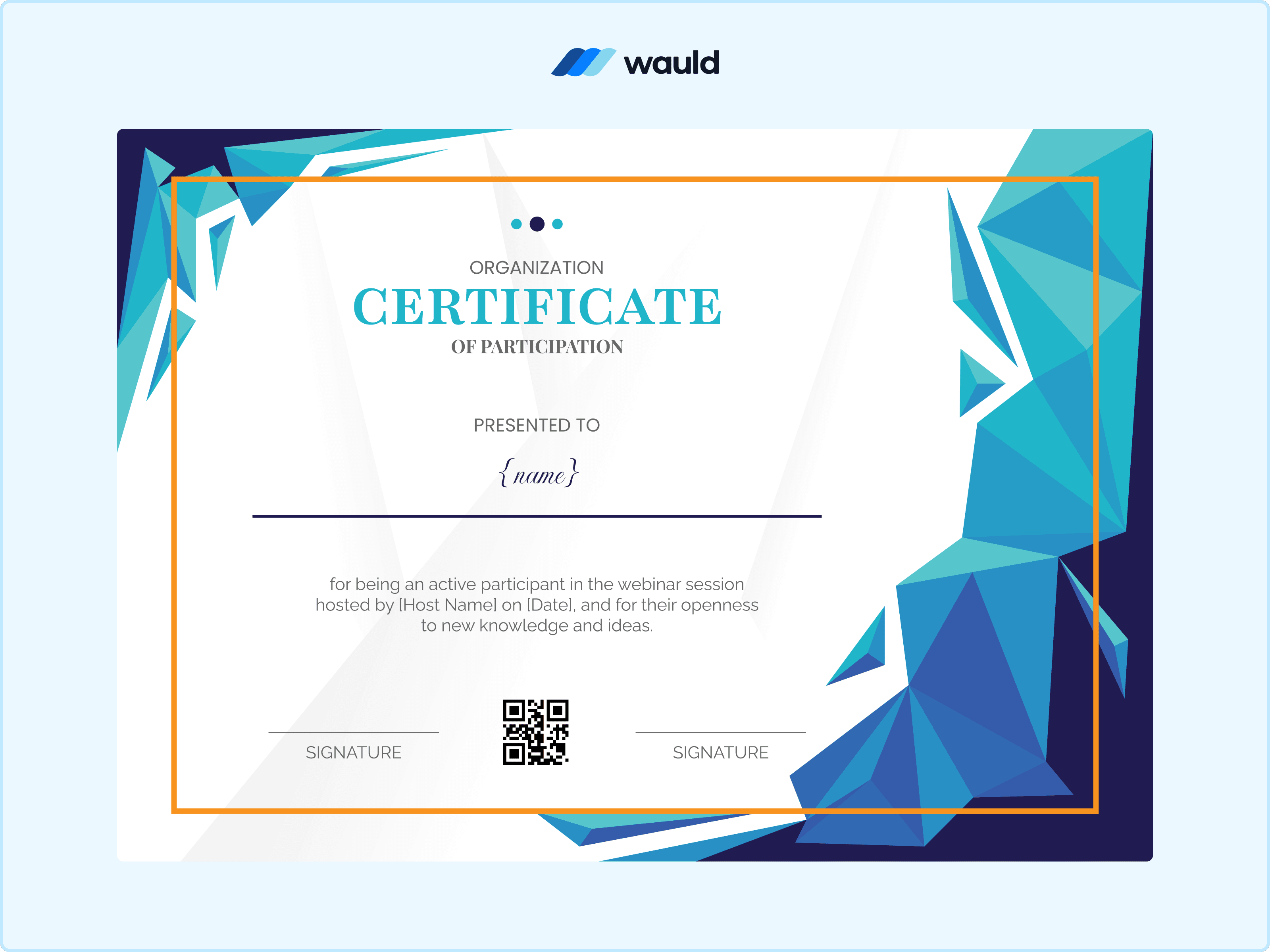 Wauld - Modern certificate template