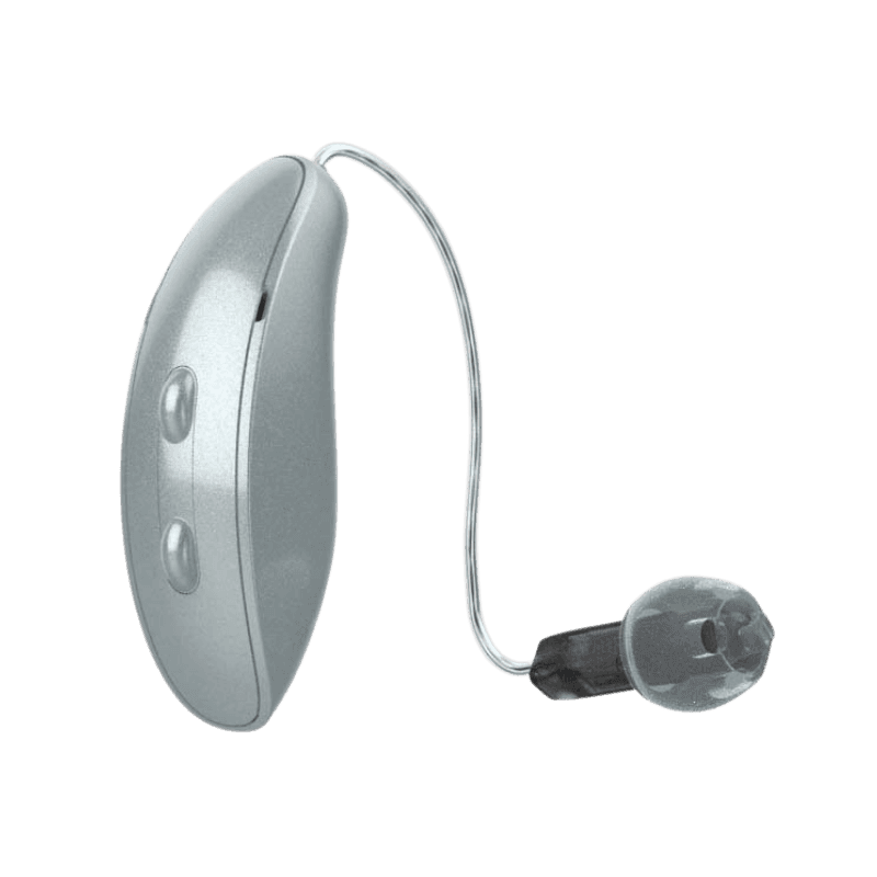 Micro-contour rechargeable Starkey Livio Edge AI RIC-R, appareil auditif alliant technologie et autonomie. Audio Pour Tous.