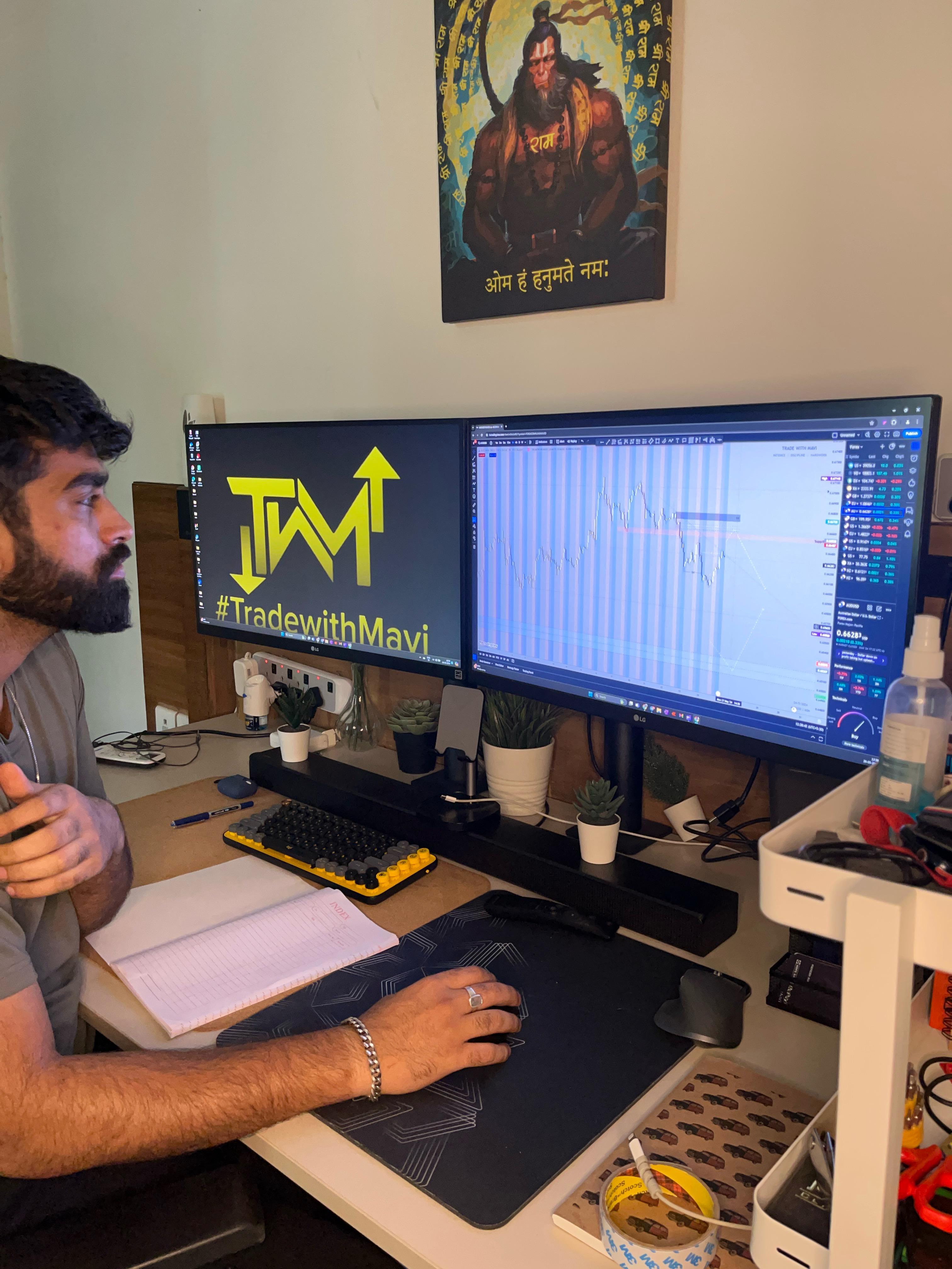 Team in front of trading terminal