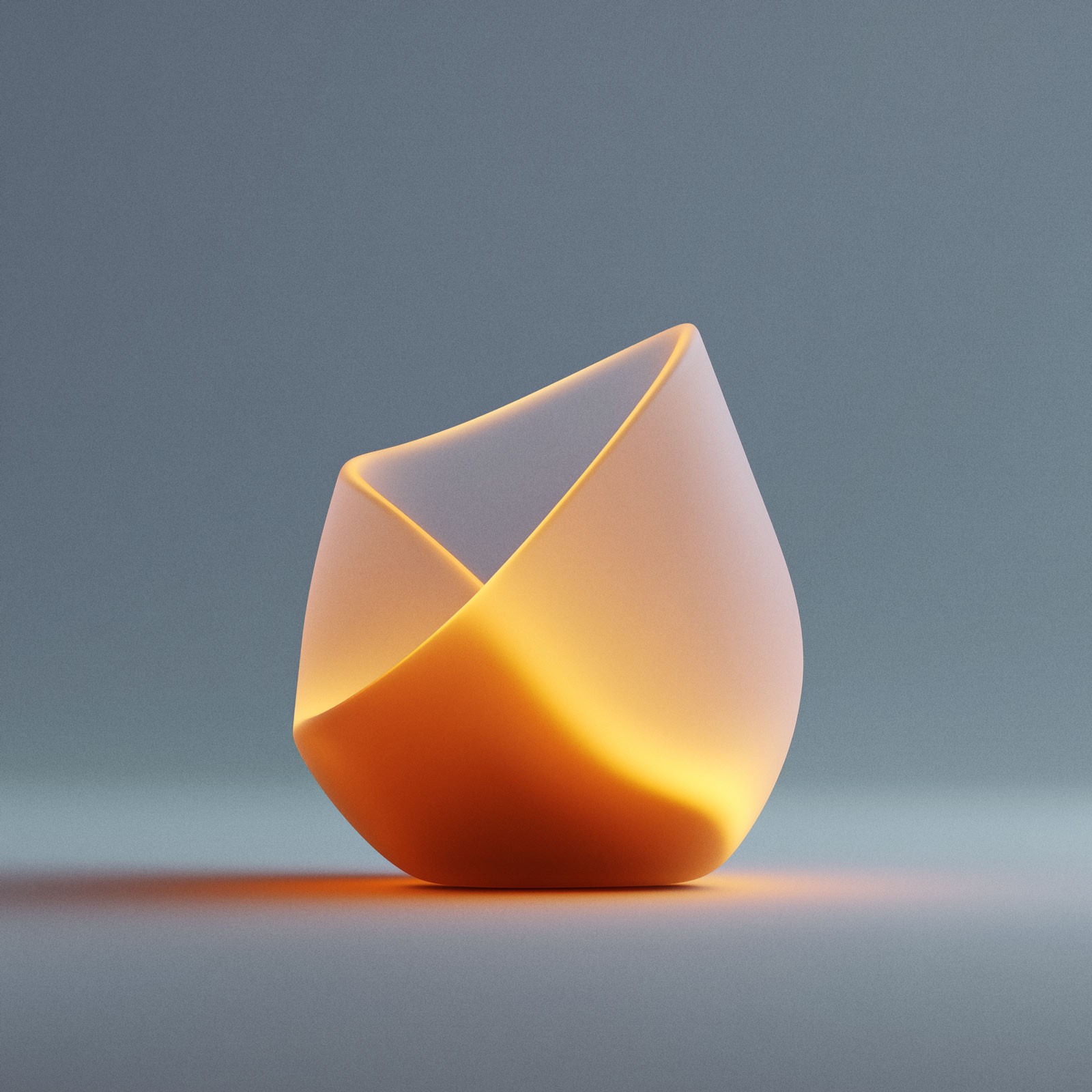 Angular geometric form in orange gradient