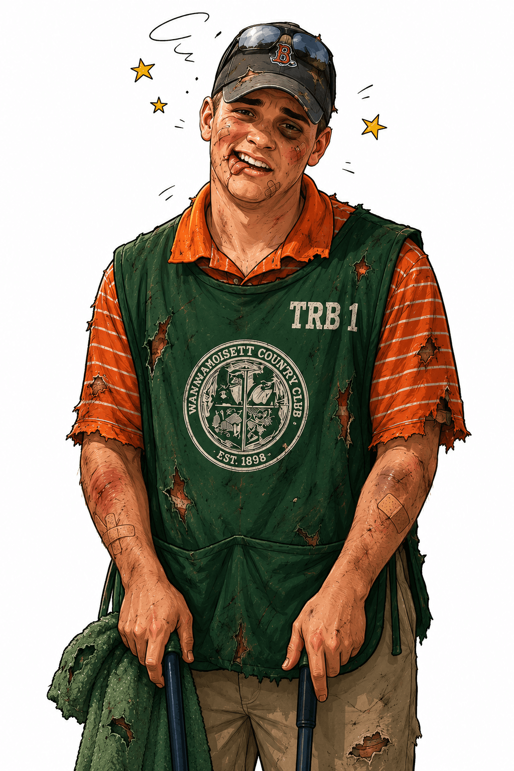 Tommy Bryan as a young caddie