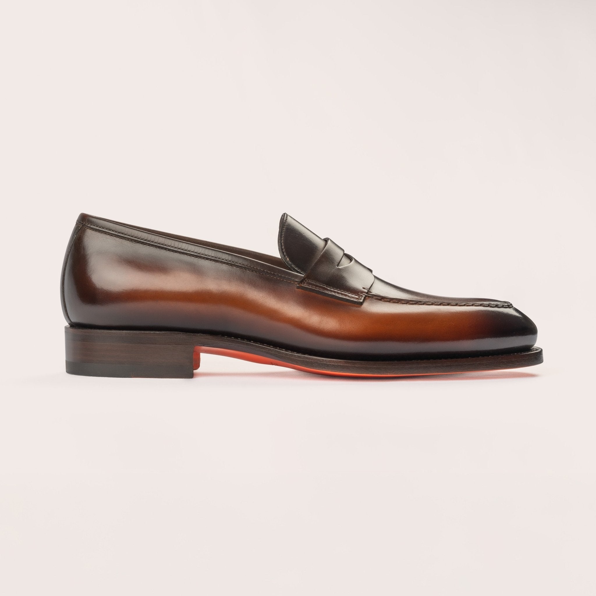 Men's dark brown leather penny loafer - Mandelli UK