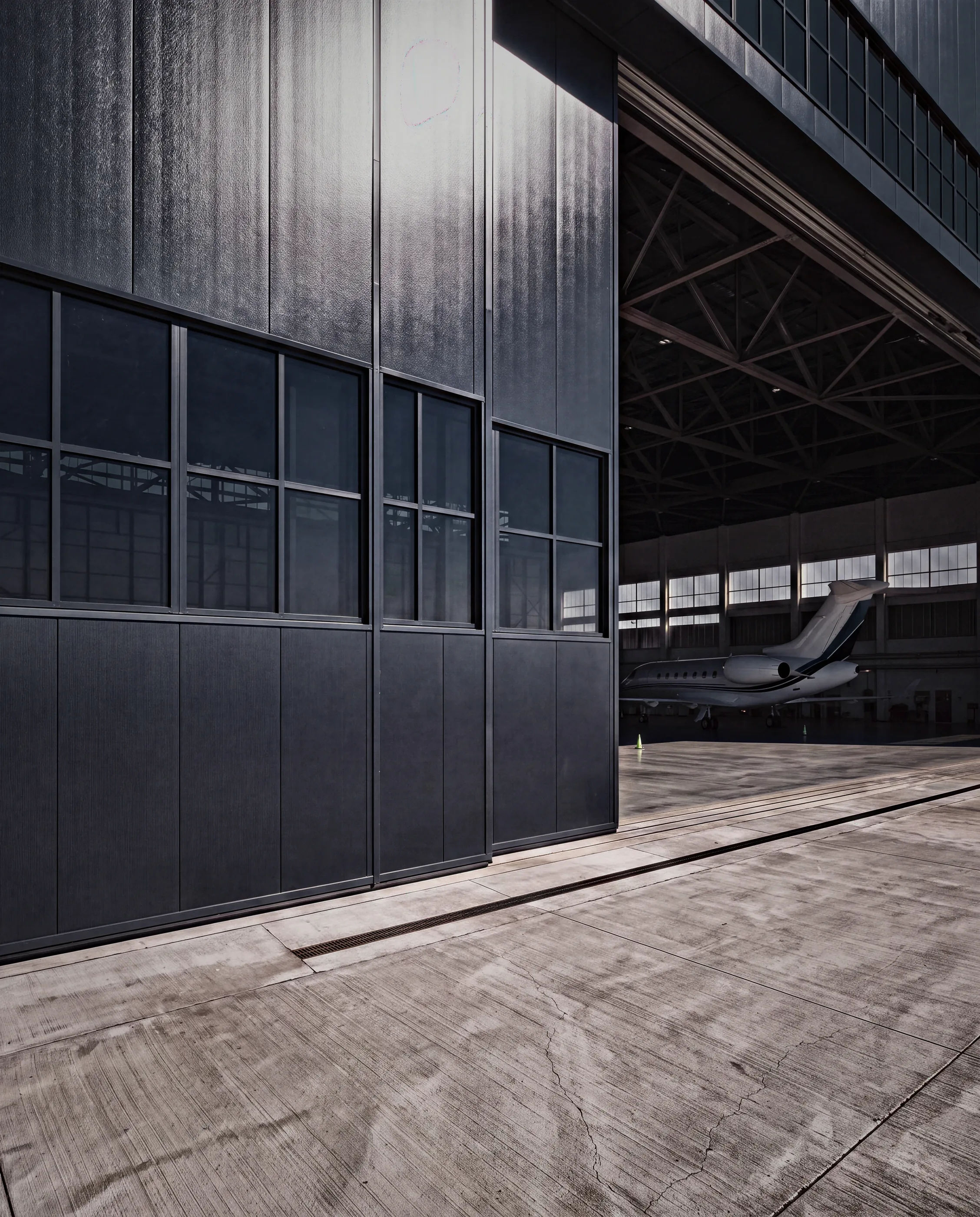 Meridian Aviation Hangar, design drawing of an Atrium project