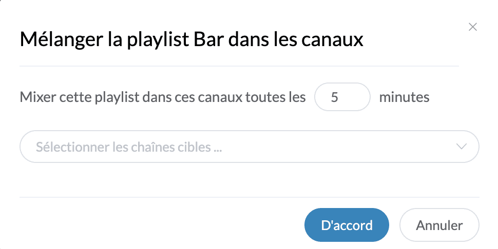 Diffusez facilement votre playlist « Menu du midi » sur les écrans d'autres tableaux de bord à intervalle régulier. Cette fonctionnalité Bizplay vous permet de centraliser la gestion de vos listes de lecture et de les mettre à jour automatiquement sur l'ensemble de vos sites et succursales.